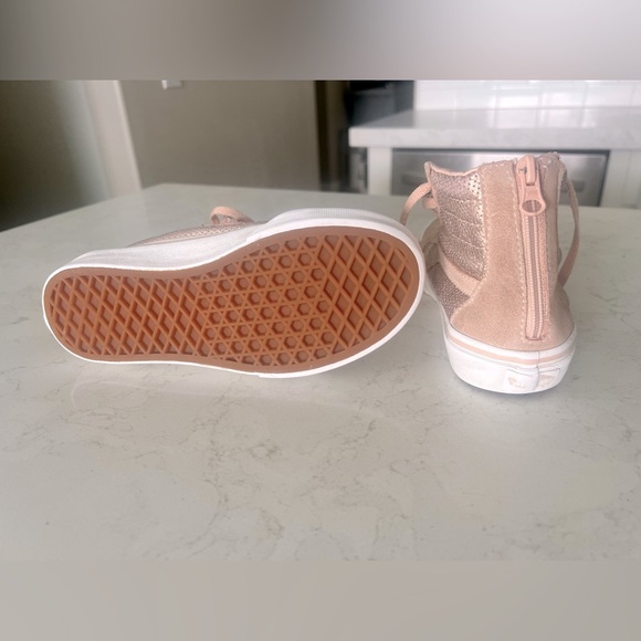 Kids Vans High-Top Zipper-Back Mauve/Dusty Rose Gold Size 3 Kids - Picture 2 of 3